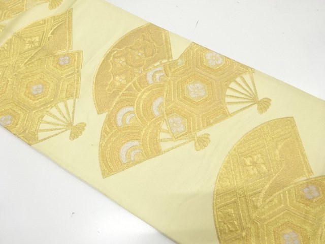 アンティーク　扇に古典柄織り出し袋帯（材料）